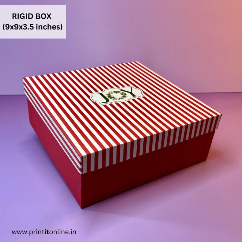 Rigid box Joy red stripes