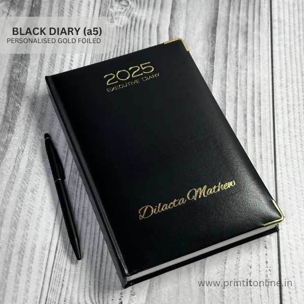 PERSONALISED DIARY – BLACK a5