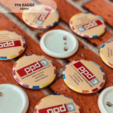 58mm pin badges - glossy finish