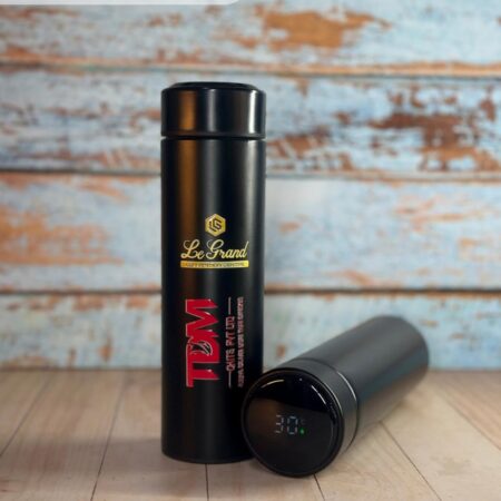 LED BOTTLE TEMPERATURE FLASK with DTF PRINTING - LOGO ONLY