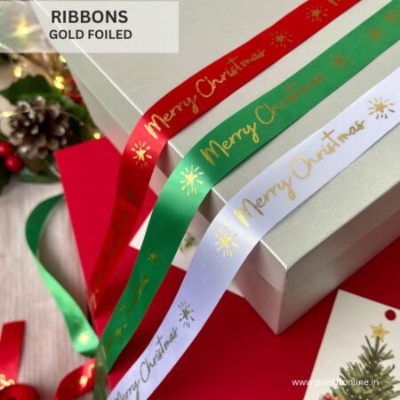 RIBBONS - GOLD FOILED - 5meters