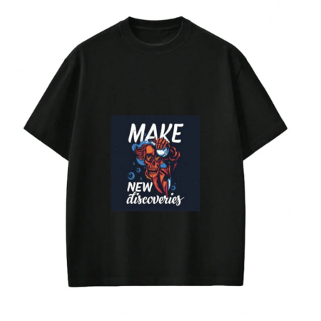 TSHIRT PRINTING black round neck - a4 size printing on front