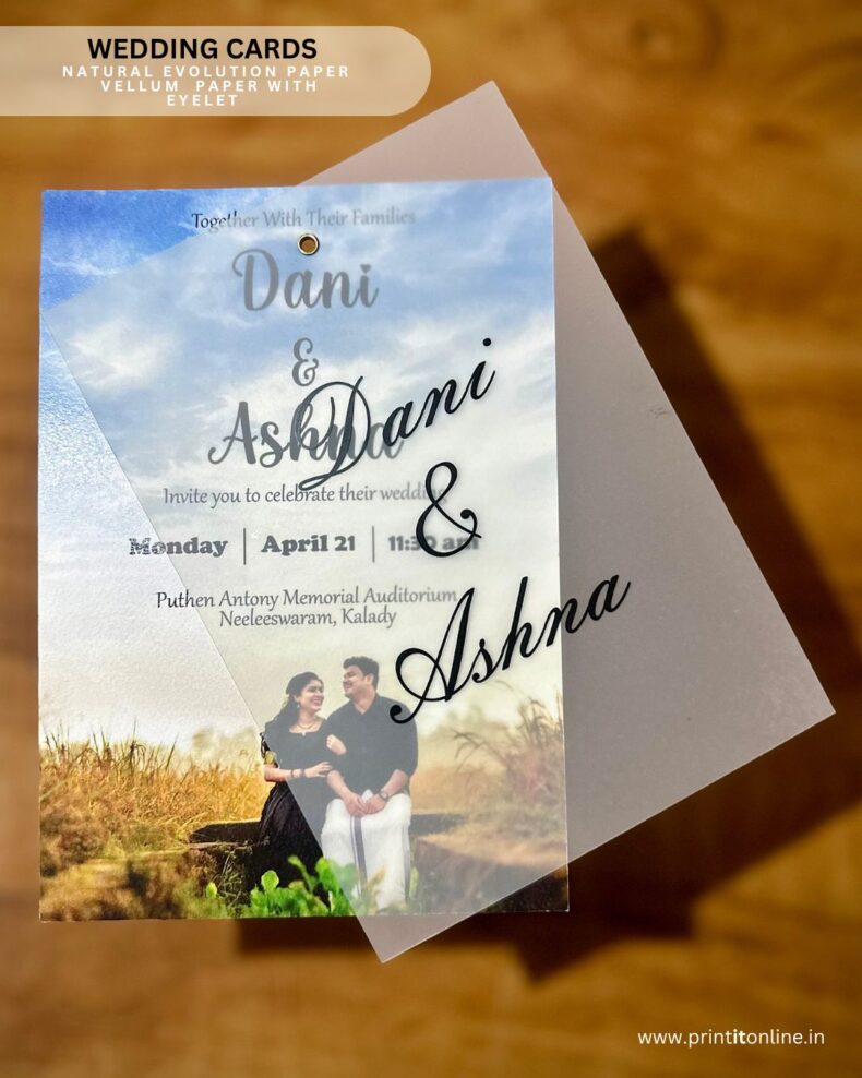 Vellum paper with textured print