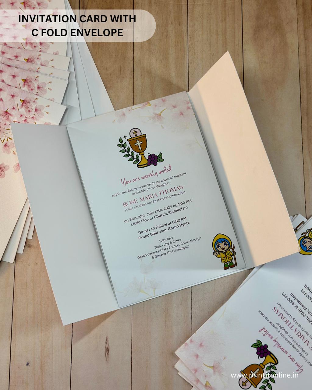 WEDDING CARD with C FOLD ENVELOPE