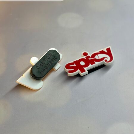 BADGE ACRYLIC WITH MAGENT - CUSTOM SHAPE