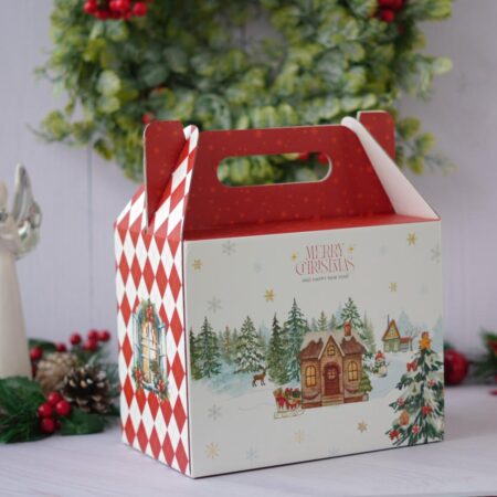 CORRUGATED HANDLE BOX - CHRISTMAS DESIGN