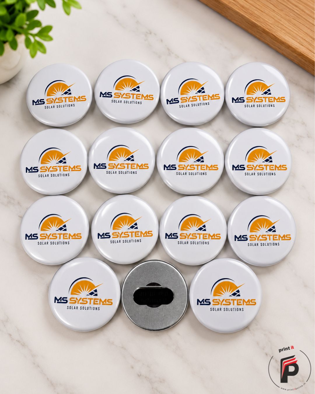 Button Badge with Magnet – 44 mm round, printed by Print it, Kochi
